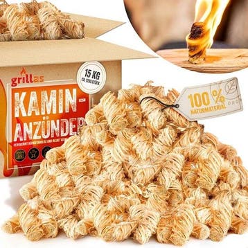 15 kg biologische open haard- en barbecue-aanmaakblokjes, Verzenden, Nieuw