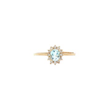 Gouden ring met topaas en diamant 14 karaat* nieuw, Verzenden, Zo goed als nieuw, Goud