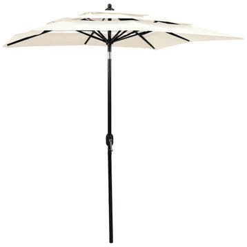 vidaXL Parasol 3-laags met aluminium paal 2x2 m zandkleurig, Verzenden, Nieuw, 2 tot 3 meter