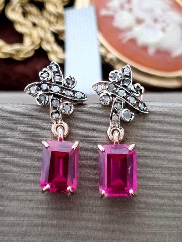 Zonder minimumprijs - Oorbellen - 9 kt. Zilver, Roségoud, Nieuw