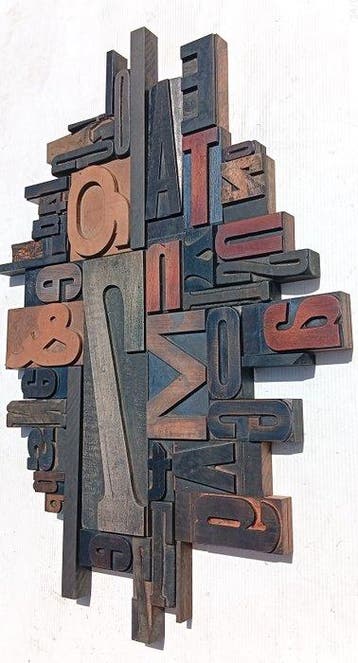Drukblokken - XXL-samenstelling van oude typografische