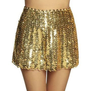 Gouden pailletten rokje dames, Verzenden, Nieuw, Feestartikel