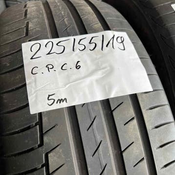 2 x Continental PremiumContact 6 225-55-19 Zomerbanden 5mm, Auto-onderdelen, 19 inch, Gebruikt, Ophalen of Verzenden, Band(en)