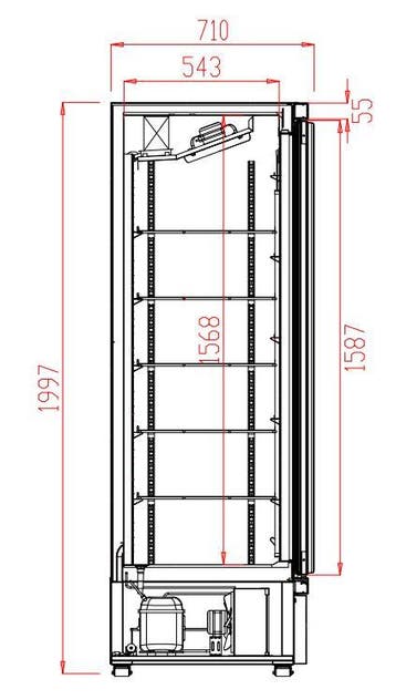 Combisteel Koelkast | 2025L | Wit | 0°C/+10°C | Geforceerd |, Witgoed en Apparatuur, Koelkasten en IJskasten, Ophalen of Verzenden