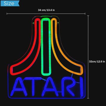 Atari LED Neon Sign - USB, Dimmable Verlichting voor Man Cav, Verzenden, Nieuw