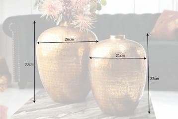 Elegante vazen set van 2 ORIENTAL 33cm goud met de hand, Ophalen of Verzenden, Nieuw