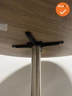 Ronde tafel - 120 cm - Trompetvoet in chroom - bladkleur naa, Vergader- of Presentatieruimte, Ophalen of Verzenden, Gebruikt, Tafel