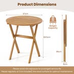 LIVSK Opvouwbare Tuintafel - Massief Acaciahout - Lichtgewic, Verzenden, Nieuw