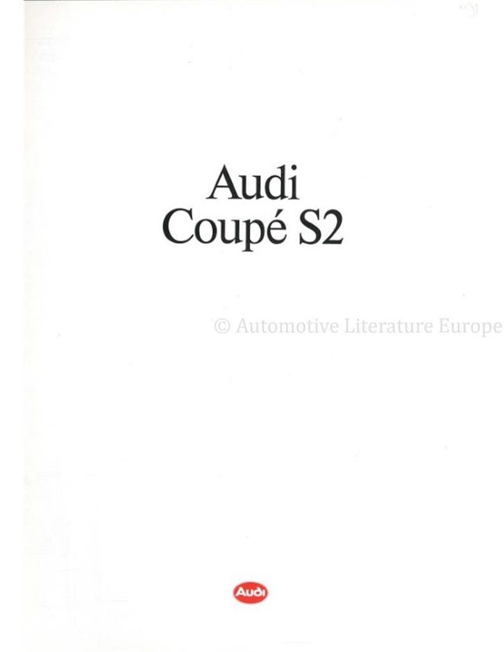 1991 AUDI COUPE S2 BROCHURE DUITS, Boeken, Auto's | Folders en Tijdschriften, Audi