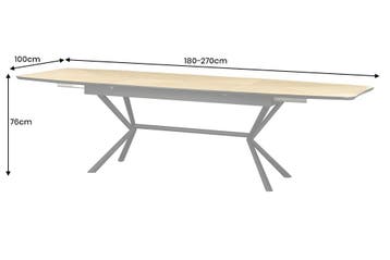 Eettafel GRANDEZZA 180-270 cm uitschuifbaar, natuurlijke, Ophalen of Verzenden, Nieuw