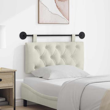 vidaXL Hangend hoofdbord Crèmekleurig Fluweel, Verzenden, Nieuw, Crème, Stof