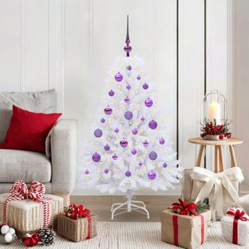 vidaXL Kunstmatige Inklapbare Kerstboom Wit 120 cm PVC en, Diversen, Kerst, Verzenden, Nieuw