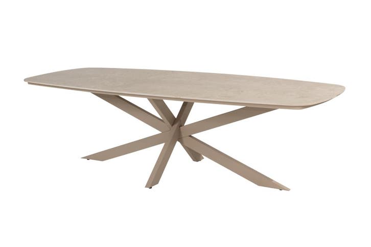 4 Seasons Nevada low dining tuintafel - 250x105 cm. -, Tuin en Terras, Tuintafels, Nieuw, Rvs, Rond, Verzenden