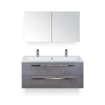 Seville Badmeubelset 120 cm - 2 laden Beton Antra - Wastafel, Ophalen of Verzenden, Nieuw