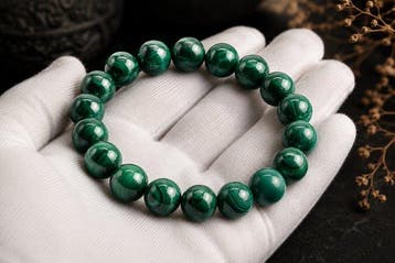 ***GEEN RESERVE*** malachiet - Power-Armband - 9,7mm -, Verzamelen, Mineralen en Fossielen