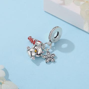 925 Sterling Zilveren Bedel Lucky Cat - Chinees Nieuwjaar &, Verzenden, Nieuw