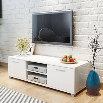 vidaXL Tv-meubel 120x40,5x35 cm hoogglans wit, Huis en Inrichting, 100 tot 150 cm, Verzenden, Nieuw, Minder dan 100 cm