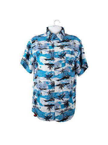 Fix hao lai Overhemd Heren maat XL Blauw Vintage, Ophalen of Verzenden, Zo goed als nieuw, Blauw, Fix hao lai