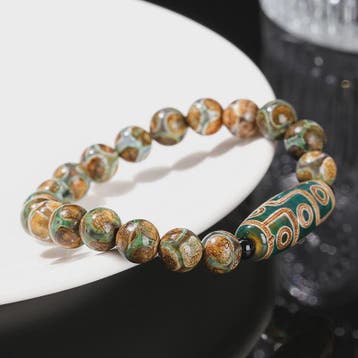 Tibetaanse Dzi Agate Armband met 9 Ogen - Retro Buddha Gebed, Verzenden, Nieuw