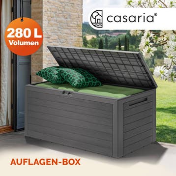 Kussenbox Woody Grijs Houtlook 280L (Schuurtjes-Rekken), Tuin en Terras, Tuinhuizen, Verzenden, Nieuw