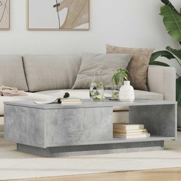 vidaXL Salontafel Beton Grijs 95 x 55 x 31 cm Bewerkt hout, Huis en Inrichting, Tafels | Salontafels, Verzenden, Nieuw, Overige houtsoorten
