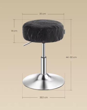 360° Draaibare Make-Up Kruk Verstelbaar met PU Zitting, Verzenden, Nieuw
