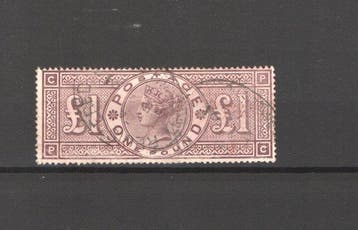 Groot-Brittannië 1884 - Groot Brittannie 1 pond paars wm 3, Gestempeld