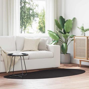vidaXL Tapijt HUARTE Zwart 100 x 200 cm Polyester, Verzenden, Nieuw, Zwart