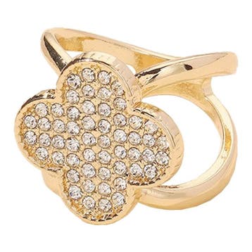 Fako Bijoux - Sjaalklem - Bloem Strass - 24x26x22mm -, Verzenden, Nieuw
