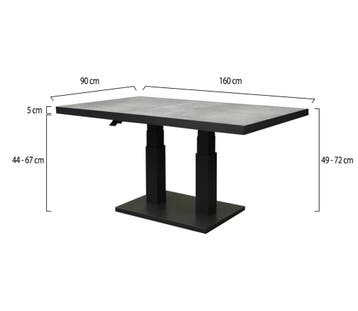 Pacific lounge-diningtafel 160x90xH49-72 cm in hoogte, Tuin en Terras, Tuintafels, Ophalen of Verzenden, Nieuw