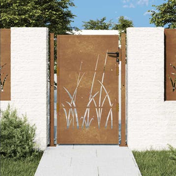 vidaXL Poort grasontwerp 100x125 cm cortenstaal, Verzenden, Nieuw