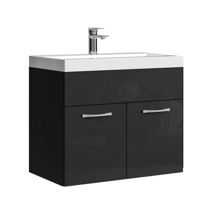Badkamermeubel Montreal Set 01 60 x 35 cm Zwart Badmeubel, Huis en Inrichting, Badkamer | Badkamermeubels, Nieuw, Wastafelkast