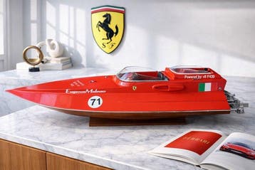 Riva Ferrari F430 maquette 70 cm Bois modelisme 1:8 -, Nieuw