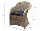 Roma dining tuinstoel naturel rotan - olefin black, Tuin en Terras, Ophalen of Verzenden, Nieuw