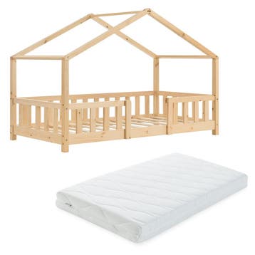 Kinderbed Treviolo met uitvalbeveiliging en matras 80x160 cm, Verzenden, Nieuw