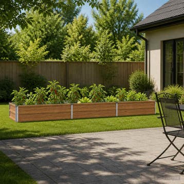 vidaXL Verhoogd Tuinbed Houtbruin 240 x 40 x 24 cm, Minder dan 30 cm, Verzenden, Minder dan 60 cm, Nieuw