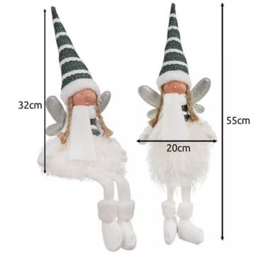 Ruhhy Zittende Kerstfee - 32 cm - Winterse Decoratie met..., Ophalen of Verzenden, Nieuw