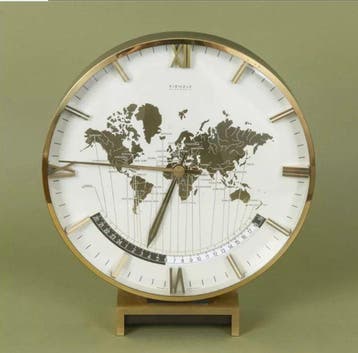 Wereldklok - Kienzle, Heinrich Möller - Messing, Glas - 1985, Antiek en Kunst