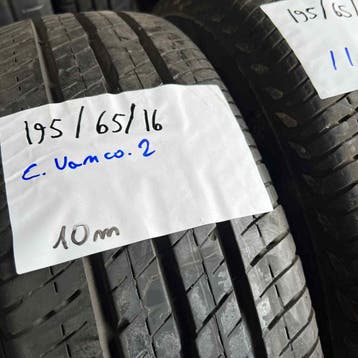 2 x Continental Vanco 2 195-65-16 C Zomerbanden 10mm, 16 inch, Ophalen of Verzenden, Band(en), 195 mm
