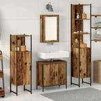 vidaXL Badkamermeubelset met plank met opslag 4 pcs Bruin, Verzenden, Nieuw, Overige typen
