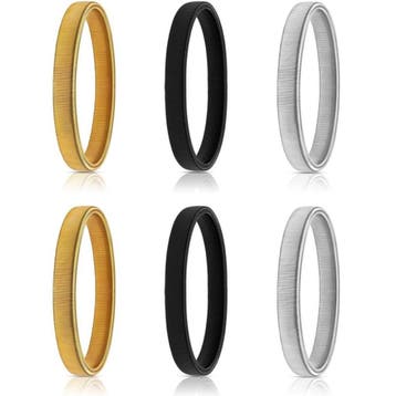 Fako Bijoux - Set Van 3 Paar Mouwophouders - Zwart, Goud &, Verzenden, Nieuw