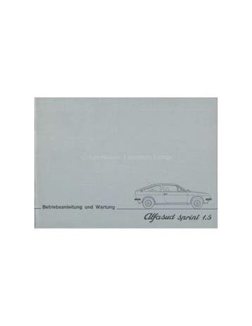 1978 ALFA ROMEO ALFASUD SPRINT 1.5 INSTRUCTIEBOEKJE DUITS, Auto diversen