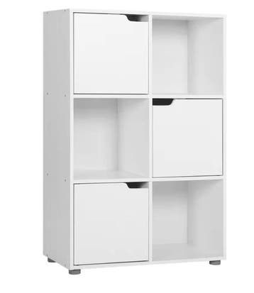 Houten Boekenkast met 6 Vakken en Deuren voor Woonkamer, Verzenden, Nieuw in verpakking