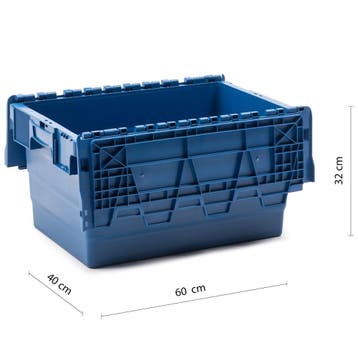 Distributiebak, 600x400x320 mm, euronorm, blauw kunststof,, Ophalen of Verzenden
