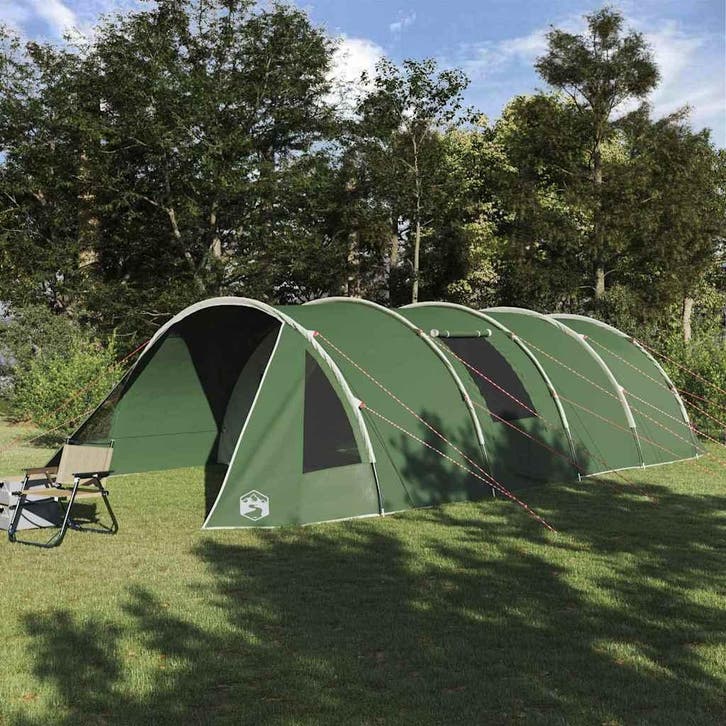 vidaXL Tunnel Tent voor 6 Personen Groen en Wit 890 x 470 x, Caravans en Kamperen, Tenten, Nieuw, tot en met 2, Verzenden