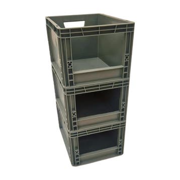 Magazijnbak, 400x300x220 mm, euronorm, grijs kunststof,, Minder dan 50 cm, Ophalen of Verzenden, Minder dan 40 cm, Nieuw