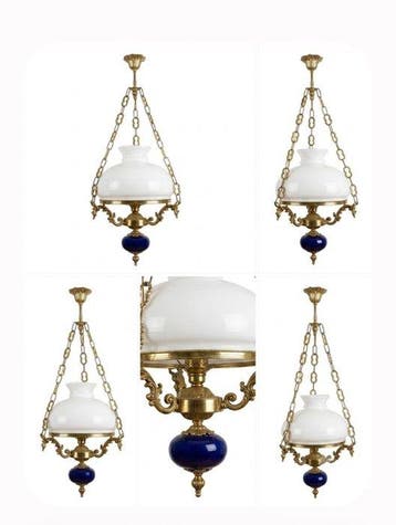 Plafondlamp - Aardewerk, Verguld messing - Suspension