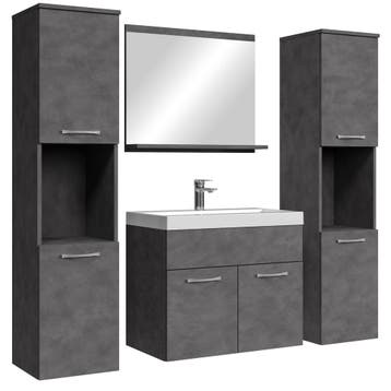 Badkamermeubel Set Montreal XL 60 x 35 cm Grijs Badmeubel, Huis en Inrichting, Badkamer | Badkamermeubels, Verzenden, Nieuw, Wastafelkast