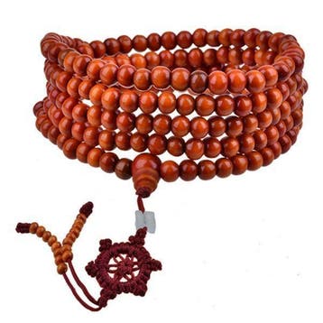 Fako Bijoux - Buddha Armband - Sandelhout - XL - Roodbruin, Verzenden, Nieuw