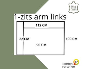Leren elementenbank Flow- element 1 zits (90) arm links, Nieuw, Ophalen of Verzenden, Rechte bank, Modern